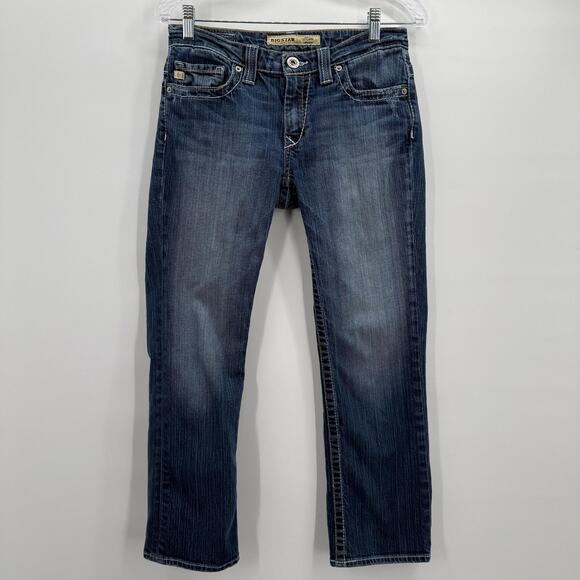 Big Star Jeans Womens 28 Blue Rikki Low Rise Straight Leg Stretch Embroidered - Picture 1 of 14